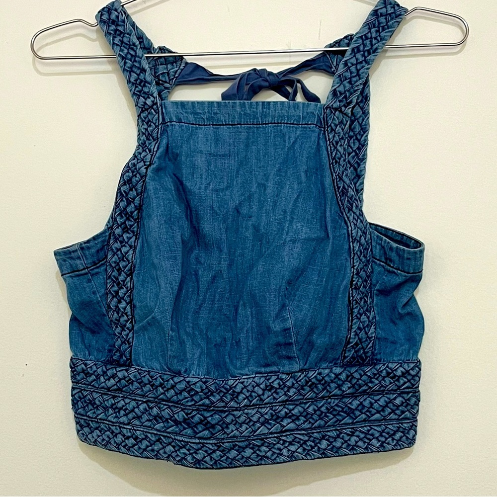 Braided Denim Crop Top